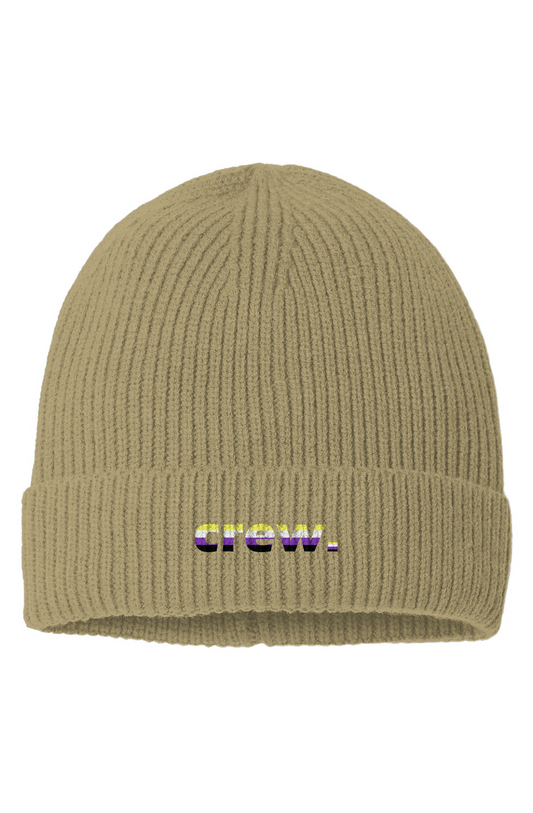 "crew." Non-Binary Crewmembers Beanie - Sand