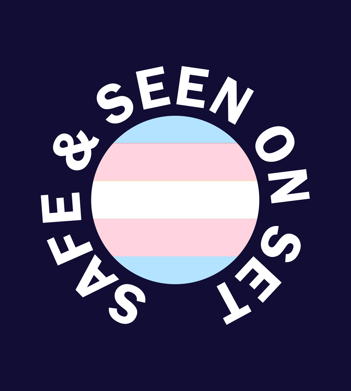 "Safe & SEEN" Transgender T-Shirt - Navy 🏳️‍⚧️