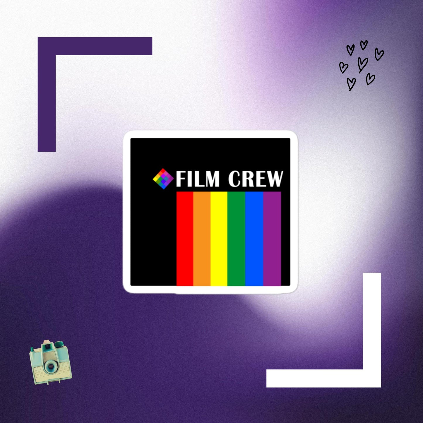 Retro LGBTQ+ Film Crew Sticker