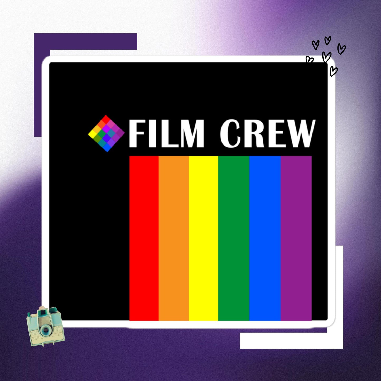 Retro LGBTQ+ Film Crew Sticker